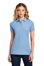 Port & Co Women's Core Blend Pique Polo. LKP155 Light Blue
