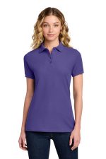Port & Co Women's Core Blend Pique Polo. LKP155 Purple