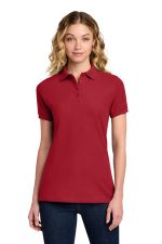 Port & Co Women's Core Blend Pique Polo. LKP155 Red