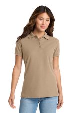Port & Co Women's Core Blend Pique Polo. LKP155 Sand