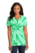 Port & Co Women's Tie-Dye V-Neck Tee. LPC147V Kelly