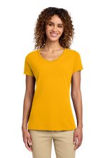 Port & Co Women's Fan Favorite V-Neck Tee. LPC450V Bright Gold