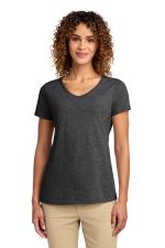 Port & Co Women's Fan Favorite V-Neck Tee. LPC450V Dark Heather Grey