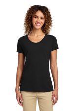 Port & Co Women's Fan Favorite V-Neck Tee. LPC450V Jet Black