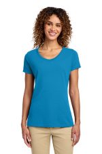 Port & Co Women's Fan Favorite V-Neck Tee. LPC450V Sapphire