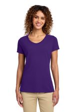 Port & Co Women's Fan Favorite V-Neck Tee. LPC450V Team Purple