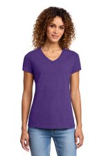 Port & Co Women's Fan Favorite Blend V-Neck Tee. LPC455V Team Purple Heather
