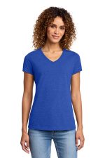 Port & Co Women's Fan Favorite Blend V-Neck Tee. LPC455V True Royal Heather