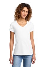 Port & Co Women's Fan Favorite Blend V-Neck Tee. LPC455V White