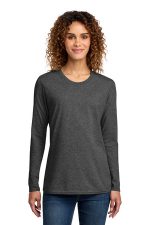 Port & Co Women's Long Sleeve Core Cotton Tee. LPC54LS Dark Heather Grey