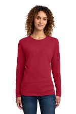 Port & Co Women's Long Sleeve Core Cotton Tee. LPC54LS Red