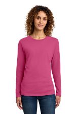 Port & Co Women's Long Sleeve Core Cotton Tee. LPC54LS Sangria
