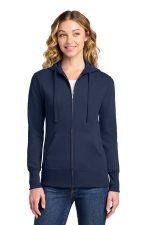 Port & Co Women's Core Fleece Full-Zip Hooded Sweatshirt. LPC78ZH Navy