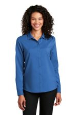 Port Authority Women's Long Sleeve Performance Staff Shirt LW401 True Blue