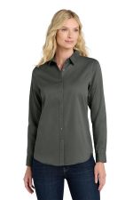 Port Authority Women's Long Sleeve SuperPro React Twill Shirt. LW808 Storm Grey