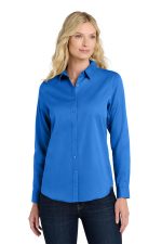 Port Authority Women's Long Sleeve SuperPro React Twill Shirt. LW808 Strong Blue