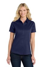 Port Authority Women's Short Sleeve SuperPro React Twill Shirt. LW809 True Navy