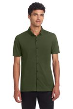 Mercer+Mettle Stretch Pique Full-Button Polo MM1006 Townsend Green