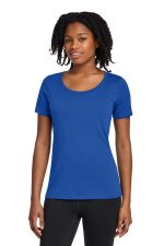 Nike Women's Dri-FIT Cotton/Poly Scoop Neck Tee. NKBQ5234 Rush Blue