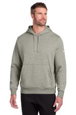Nike Club Fleece Sleeve Swoosh Pullover Hoodie NKDR1499 Dark Grey Heather