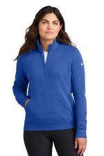Nike Women's Club Fleece Sleeve Swoosh 1/2-Zip NKDX6720 Game Royal