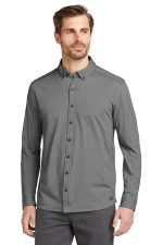 OGIO Code Stretch Long Sleeve Button-Up. OG145 Tarmac Grey Heather
