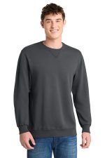 Port & Co Beach Wash Garment-Dyed Crewneck Sweatshirt PC098 Coal