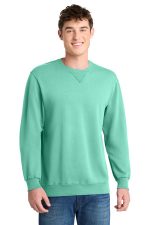 Port & Co Beach Wash Garment-Dyed Crewneck Sweatshirt PC098 Cool Mint