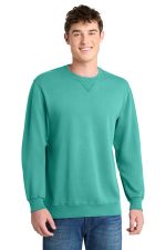Port & Co Beach Wash Garment-Dyed Crewneck Sweatshirt PC098 Peacock