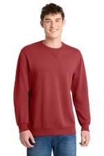 Port & Co Beach Wash Garment-Dyed Crewneck Sweatshirt PC098 Red Rock