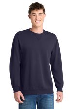 Port & Co Beach Wash Garment-Dyed Crewneck Sweatshirt PC098 True Navy