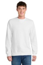Port & Co Beach Wash Garment-Dyed Crewneck Sweatshirt PC098 White