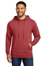 Port & Co Beach Wash Garment-Dyed Pullover Hooded Sweatshirt. PC098H Red Rock