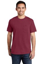 Port & Co Beach Wash Garment-Dyed Pocket Tee. PC099P Merlot