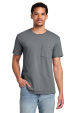 Port & Co Beach Wash Garment-Dyed Pocket Tee. PC099P Pewter