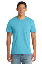 Port & Co Beach Wash Garment-Dyed Pocket Tee. PC099P Tidal Wave