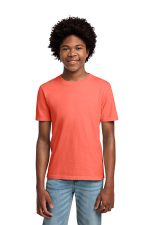 Port & Co Youth Beach Wash Garment-Dyed Tee. PC099Y Neon Coral