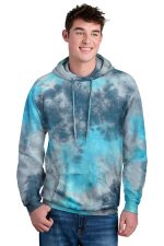 Port & Co Crystal Tie-Dye Pullover Hoodie PC144 Lagoon Colorburst