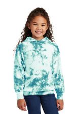 Port & Co Youth Crystal Tie-Dye Pullover Hoodie PC144Y Teal
