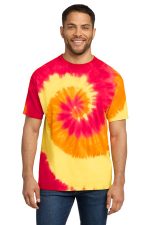 Port & Co Tie-Dye Tee. PC147 Blaze Rainbow