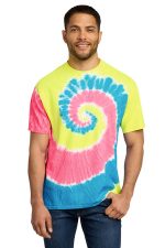Port & Co Tie-Dye Tee. PC147 Neon Rainbow