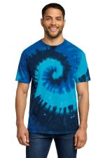 Port & Co Tie-Dye Tee. PC147 Ocean Rainbow