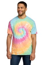 Port & Co Tie-Dye Tee. PC147 Pastel Rainbow