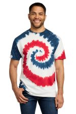 Port & Co Tie-Dye Tee. PC147 USA Rainbow