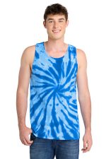 Port & Co Tie-Dye Tank Top. PC147TT Royal