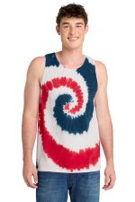 Port & Co Tie-Dye Tank Top. PC147TT USA Rainbow