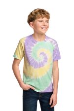 Port & Co Youth Tie-Dye Tee. PC147Y Mint Rainbow