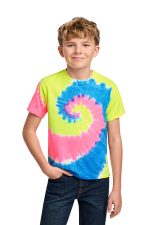 Port & Co Youth Tie-Dye Tee. PC147Y Neon Rainbow