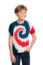 Port & Co Youth Tie-Dye Tee. PC147Y USA Rainbow