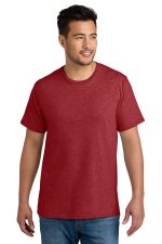 Port & Co CVC Tee PC340 Team Cardinal Heather